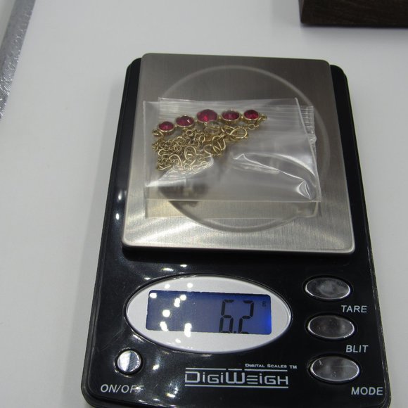 20" Red Crystal Necklace Vintage Costume Jewelry - Picture 4 of 4